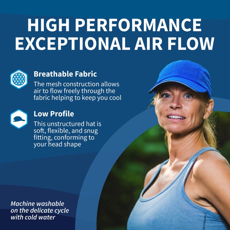 TrailHeads Women's Race Day Performance Running Cap, Lightweight & Quick Drying Mesh Sports Hat with Reflective Trim, Adjustable Fit - Cool Blue - Image 5